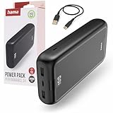 Hama Powerbank Performance 24 24000mAh (externer Akku mit 1x USB C + 2X USB A, Power Pack Zertifiziert, Akkupack Handy Zubehör, Tablet, Bluetooth-Box etc., tragbares Ladegerät klein) anthrazit