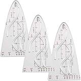 3 Stück Parabelschablone Mathe, Parabel Zeichenschablone Parabel Schablone, Die Maßbeständigeundformstabile Schablone Normalparabel Für Studenten Büro Designer Malerei,Cosinus Tangens
