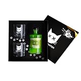 BÖSER KATER Pistazien Likör Geschenkset mit 2 Gläsern | Cremiger Pistacchio Geschmack | Für den puren Genuss & spannende Cocktails | Besondere Geschenkidee | Vegan & Handgemacht 0,5l 20% Vol.