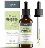 Oregano Öl mit 80% Carvacrol - 100% ätherisches Oregano Öl ohne Zusätze, 30 ml= 1200 Tropfen mit Sofort Effekt - Laborgeprüft - Hochdosiert - Vegan & Made in Germany