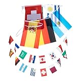 Toddmomy 32 Saiten WM-String-Flagge Wimpel aus Polyester Länder Outdoor- dekorativ im Außenbereich Stoff Party-Banner-Flaggen Fahnen Ammer Landflaggen-Ammer Colorful