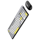 SLXLYH Kabellose Tastatur, Maus, wiederaufladbar, doppelte Modi, Bluetooth-kompatibel, 5.0/2.4G Tastatur, leise, 100 Tasten für mehrere Geräte (dunkelgrau)
