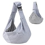 Valleycomfy Tragetuch Hund Haustier Hundetragebeute, Haustier Hundetasche mit verstellbarem, Hund Katze Hundetasche für Spaziergang Aktivitäten im Freien und Ausflüge, Tragekraft bis 7kg(Grau)