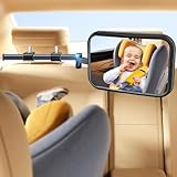 auvstar Neues Upgrade Spiegel Auto Baby Rückbank,Rückspiegel Baby Auto mit Metall Clip,360°Drehbar Bruchsicherer Baby Autospiegel für Baby,Groß Vision Rücksitzspiegel Baby