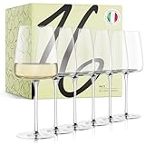 16hundred® Moderne Weißweingläser 6er Set | Für Weiß- & Roséwein sowie Aperitifs | Bleifreies Kristallglas | 450ml | Spülmaschinenfest | Made in Italy