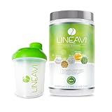 LINEAVI Aktivkost Diät Shake Neutral + Shaker, 500g, Abnehm Shake mit angenehmen Geschmack, Mahlzeitenersatz aus Soja-, Erbsen-, Reis- und Molken Eiweiß, laktose- und glutenfrei