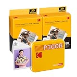 KODAK Mini 3 Retro 4PASS Fotodrucker, tragbar (7,6 x 7,6 cm) – Paket mit 68 Blättern, Gelb