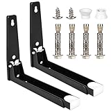 2x Mikrowellenhalterung aus Edelstahl, Universal Mikrowellen Halterung mit Ausziehbaren Armen, Faltbare-Halter für Mikrowelle, Wandhalterung Mikrowellenhalter für Meisten Mikrowellenherde Backofen