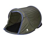 Pop Up Wurfzelt grün 220 x 120 cm - 2 Personen - Sofortzelt für Trekking und Camping - Automatisches Einhandzelt Outdoor Festival Zelt inklusive Heringe + Spannseile wasserdicht