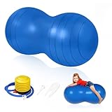 flintronic Yoga Ball, Gymnastikball, 90 x 45 cm Yoga Erdnussball Peanut Ball, Erdnussball für Kinder für Balance Luftpumpe, Gymnastikbälle, Yogaball, Pilates (Blau)