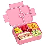 LEIKEEGO Brotdose Kinder mit Fächern Auslaufsicher Lunchbox Kinder Brotdose Kinder für Mädchen & Jungen, Jausenbox Kinder für Kindergarten & Schule (Rosa)