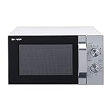 Sharp R204WA Solo-Mikrowelle, 20 L, 800 W, 6 Leistungsstufen, Timer von 30 Minuten bis 00 Sekunden, Weiß