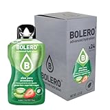 Bolero ALOE VERA STRAWBERRY 24x3g | Saftpulver ohne Zucker, gesüßt mit Stevia + Vitamin C | geeignet für Kinder und Diabetiker | glutenfrei und veganfreundlich | der Geschmack gemischter Beeren