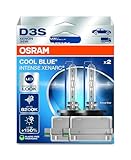 OSRAM XENARC® COOL BLUE® INTENSE D3S, +150% mehr Helligkeit, bis zu 6.200K, Xenon-Scheinwerferlampe, LED Look, Hängebox (2 Lampen)