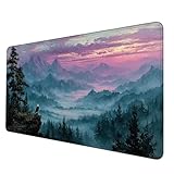 Mauspad Weiß Mousepad XXL 1500 x 800mm, WassXerdicht Gaming Mauspad Landschaft Schreibtischunterlage mit Vernähte Kanten Mouse Pad Rutschfeste Gummibasis für PC, Laptop, Gaming Office -hjw250659