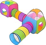 NUBUNI 4 in 1 : Spielzelt Kinderzelt : Babyzelt mit krabbeltunnel : Teiliges Bällebad : Spielzelt Babyzelt : Spielhaus mit Zelt Tasche und Tunnel : Mehrfarbig
