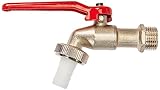 Meister Kugelauslaufhahn - 20,95 mm (1/2 Zoll) AG - Inklusive Schlauchanschluss - Hochwertiges Messing - Ideal als Außenzapfstelle / Zapfhahn für Regentonnen / Wasserhahn / Absperrhahn / FLOR92580