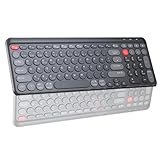 TECURS Kabellos Tastatur Bluetooth für iPad Lenovo Huawei, Tastatur Ultraslim Wiederaufladbare QWERTZ Deutsche Keyboard, Funk Tastatur für Mac,iOS,Android, Windows PC,Schwarz