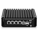 SJRC Lüfterlos Firewall Hardware OPNsense, N150 (N100 Upgrade) Mini PC 4 x 2.5GbE i226V LAN, Micro Router Appliance DDR5 16GB RAM 512GB NVMe SSD, USB C, 4K 3 Display, TF, AES-NI