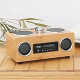 SustVita Vintage AM FM -Radio, Retro Bluetooth -Lautsprecher, kompakter drahtloser Sprecher für Büro- und Party -Nutzung