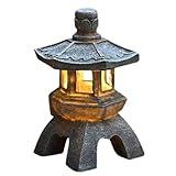 Solar-Wegeleuchte, Landschafts-Wegeleuchte - Dekorative solarbetriebene Gartenleuchten,Villa-Nachtlicht, Zen-Dekoration für Außenbereich, antike Steinturm-Laterne für Terrasse, Garten, Weg