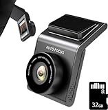 Selbstklebende HD-Armaturenbrettkamera, 2024 Upgrade der 4K-Frontkamera für Autos, Mini-Armaturenbrett-Autorecorder-Kamera mit Nachtsicht (USB Power Cable,32G)