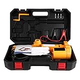 TKSE 3T Elektrischer Wagenheber, 3 Tonnen 12V DC Elektrischer Scherenwagenheber Hebe Notfall Reifenreparaturset Mit Tragetasche Für SUV, Van, Garage Und Notfallausrüstung