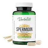 Vertalite Premium Spermidin Kapseln hochdosiert I 180 Kapseln für ganze drei Monate I 3,0 mg Tagesdosis I hochwertiger Weizeinkeimextrakt I Made in Germany