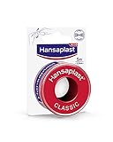Hansaplast Fixierpflaster Classic (5 m x 2,5 cm), Tapeband zur einfachen und sicheren Fixierung von Wundverbänden, Heftpflaster Rolle mit starker Klebekraft.