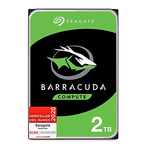 Seagate Barracuda 2 TB interne Festplatte HDD, 3.5 Zoll, 7200 U/Min, 256 MB Cache, SATA 6 Gb/s, silber, FFP, Modellnr.: ST2000DMZ08