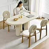 Esstisch-Set Für 4 Cremeweißes Esstisch-Set Mit 4 Stühlen 5-Teiliges Modernes Küchen-Esstisch-Set Für Esszimmer, Küche Und Frühstücksecke,160cm Table with 4 Chairs