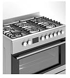 Gasline Gas Standherd 90cm GAG906GOINX Edelstahl Matt, 6 Flammig, Sabaf-Brenner. Gasbackofen mit Grill, elektrische Zündung und Vollzündsicherung Propan/Erdgas