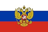 Lixure Russland Flagge mit Adler 90x150cm Russische Flagge mit Wappen Top-Qualität 3x5 Fuß, Russia Flag, Lebendige Farbe Kann Drinnen und Draußen Verwendet Werden