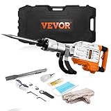 VEVOR Hochleistungs-Betonbrecher Abbruchhammer 3500 W, 60 J Schlagkraft Elektroabbruchhammer, Bohrhammer Betonhammer Stemmhammer 1900 BPM, inkl. Spitzmeißel, Flachmeißel, für Schiefer, Beton usw.