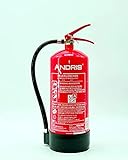 Wassernebel-Feuerlöscher 6L AF mit Manometer auch für Fett-Brände geeignet, inkl. Wandhalterung, Standfuß & ANDRIS® Prüfnachweis mit Jahresmarke