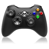 SWCTIM Wireless Controller für Xbox 360,2.4GHZ Game Joystick Controller Gamepad für Xbox 360 & Slim Konsole und PC Windows 7/8/10,Schwarz