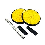 Toddmomy Abdominal Exercise Roller mit Doppelten Rädern Stahlrohrrahmen und Rutschfestem für Effektives Bauchmuskeltraining Fitnessgerät für Männer und Frauen Anfänger Profis Gelb