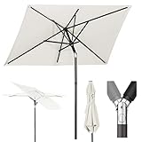 Sekey 180 × 130 cm Sonnenschirm Balkon Sonnenschirm Rechteckig für Balkon, Terrasse & Garten,Windfest Kippbar UPF 50+