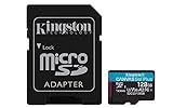 Kingston SDCG3/128GB microSD Speicherkarte ( 128GB microSDXC Canvas Go Plus 170R A2 U3 V30 mit SD Adapter )