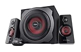 Trust Gaming GXT 38 2.1 Gaming Lautsprechersystem mit Subwoofer (für Smartphone/PC- Tablet, 120 Watt), 19023, Schwarz/Rot