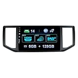 MISONDA 10 Zoll IPS Android 14 Doppel Din Autoradio mit DAB+/4G/HDMI Für VW Amarok Crafter Van Man 2017-2022 Kamera Canbus Mic-[6G+128G]-Lenkradsteuerung RDS 4G WiFi Carplay BT5.0