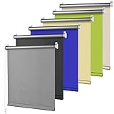 S SIENOC Thermorollo Klemmfix Rollo Grau L150 x W75cm Stoffbreite 71cm Verdunkelungsrollo Silberbeschichtung Seitenzug für Fenster & Türen