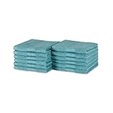 Amazon Basics Waschlappen aus Baumwolle, farbecht, 12 Stück, 30 x 30 cm, Blaugrün
