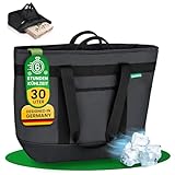 Cottara® Faltbare Kühltasche Gross mit wasserdichter Isolierung 30l – Große Isoliertasche auslaufsicher Flexible Griffe – Ideale Einkaufstasche isoliert, Thermotasche, Picknicktasche – Grau