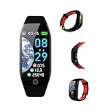 Wizvox 2025 Smartwatch - 𝐁𝐥𝐮𝐭𝐳𝐮𝐜𝐤𝐞𝐫𝐦𝐞𝐬𝐬𝐮𝐧𝐠 Uhr Erinnerung an Motorvibration 1.14' Smartwatch Damen Mit EKG Alltagsleben F210716,red