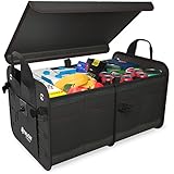 ATHLON TOOLS Premium Kofferraumtasche mit Deckel - 60 Liter XXL Kofferraum-Organizer - Extra stabile & wasserfeste Böden - mit Antirutsch-Klett