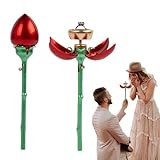 Blumen Verlobungsring Box, Blumen Ringbox für Vorschlag, Aufbewahrungsbox mit Blumenring mit Stiel, Organizer für Schmuck, Titel von offenen Ohrringen au