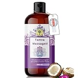 GRÜNE VALERIE® XXL 500 ML Tantra - Massageöl - mit fruchtigem Kokos - |[DERMATEST: EXELLENT] - Relax! | Qualitäts Öl aus Italien