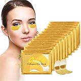 MELARQT Augenmaske, 24K Gold Gel-Pads für die Augenpartie, Anti-Aging, Feuchtigkeitscreme für Falten unter den Augen, Feuchtigkeitscreme für Falten unter den Augen, Entfernung von Tränensäcken, Augenr