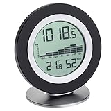 TFA Dostmann WeatherHub Digitales Barometer-Thermometer-Hygrometer Cosy BARO, Wetterstation, mit Grafikübersicht, schwarz, L120 x B55 x H150 mm